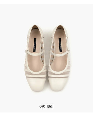 Stephan See-through Mary Jane Mid-heel 3cm