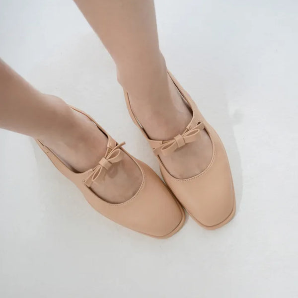 Rose Ribbon Mary Jane Low Heel Slingback 3cm