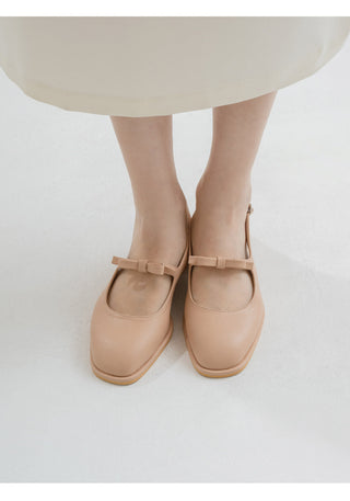 Rose Ribbon Mary Jane Low Heel Slingback 3cm
