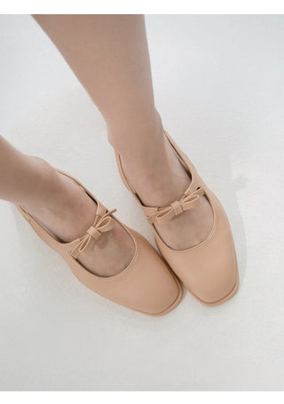 Rose Ribbon Mary Jane Low Heel Slingback 3cm