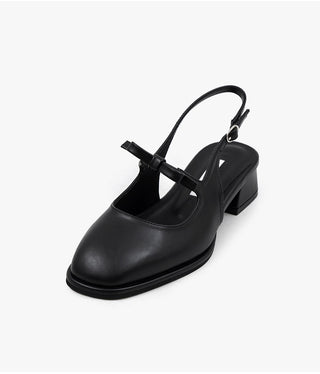 Rose Ribbon Mary Jane Low Heel Slingback 3cm