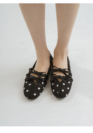 Hazel ribbon Mary Jane flat shoes 1cm