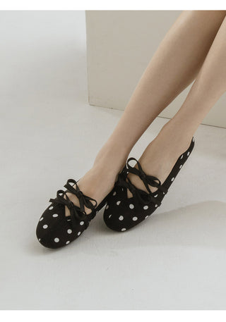 Hazel ribbon Mary Jane flat shoes 1cm