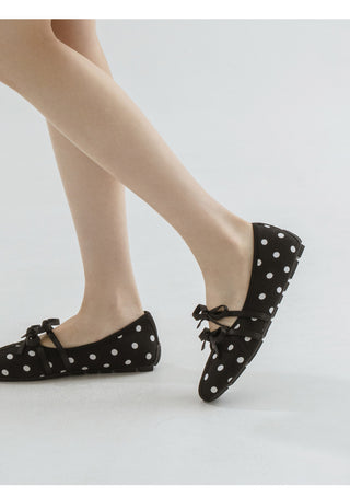 Hazel ribbon Mary Jane flat shoes 1cm