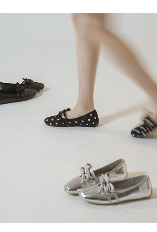 Hazel ribbon Mary Jane flat shoes 1cm