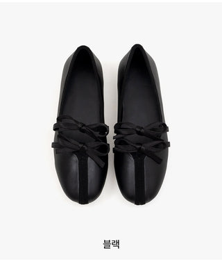 Hazel ribbon Mary Jane flat shoes 1cm