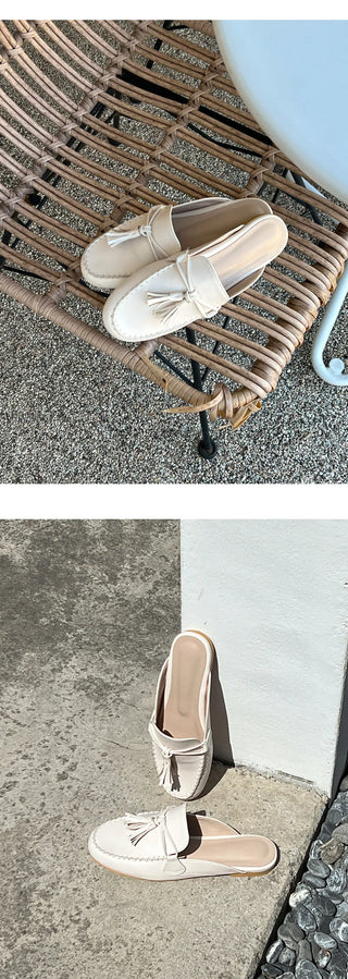 Gray tassel loafers 1cm