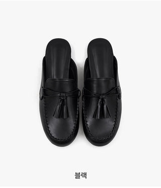 Gray tassel loafers 1cm