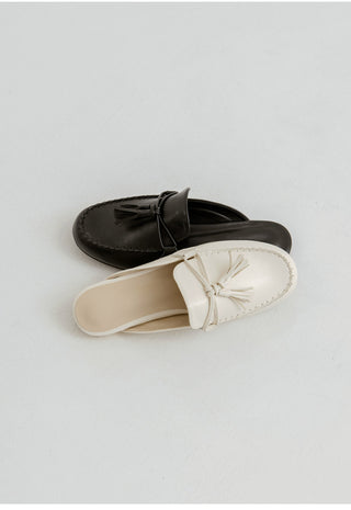 Gray tassel loafers 1cm