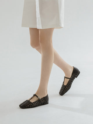 Dilora Mesh Mary Jane Flat Shoes 1cm