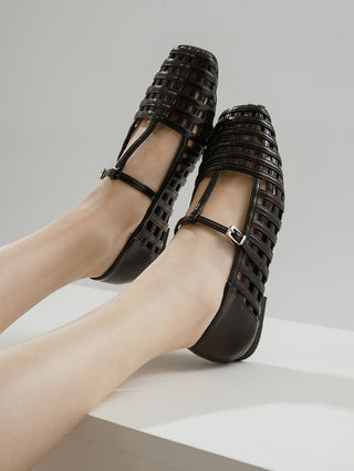 Dilora Mesh Mary Jane Flat Shoes 1cm