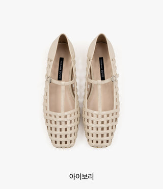 Dilora Mesh Mary Jane Flat Shoes 1cm