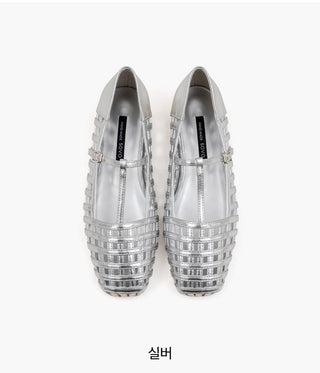 Dilora Mesh Mary Jane Flat Shoes 1cm