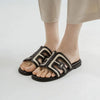 2cm span jacquard woven slipper mules