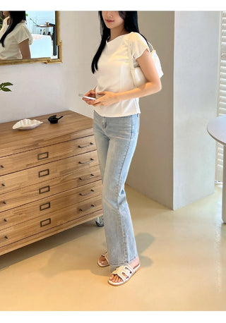 2cm span jacquard woven slipper mules