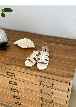 2cm span jacquard woven slipper mules