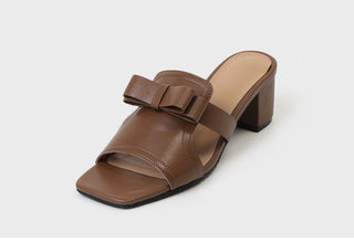 Zenith Cowhide Ribbon Mule Slippers 5cm