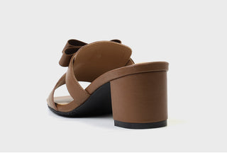 Zenith Cowhide Ribbon Mule Slippers 5cm