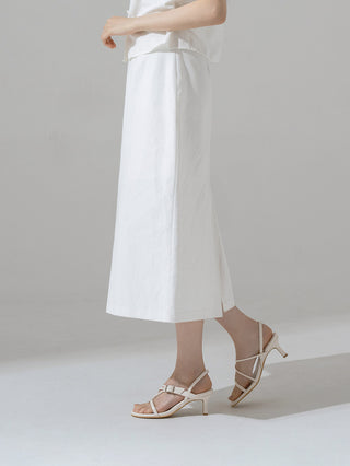 Piqué mid-heel strap sandals 6cm