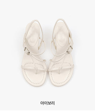 Piqué mid-heel strap sandals 6cm