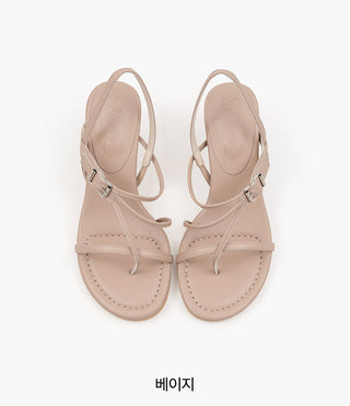 Piqué mid-heel strap sandals 6cm