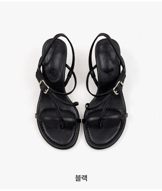 Piqué mid-heel strap sandals 6cm