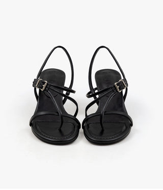 Piqué mid-heel strap sandals 6cm
