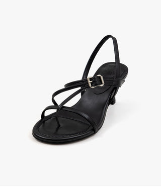 Piqué mid-heel strap sandals 6cm