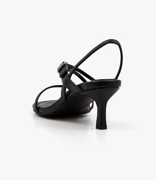 Piqué mid-heel strap sandals 6cm