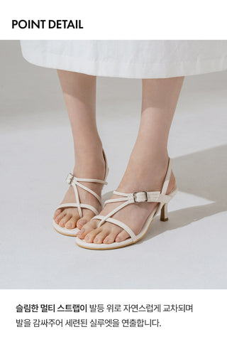 Piqué mid-heel strap sandals 6cm