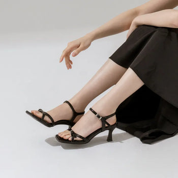 Solar Belt Strap Mid-heel Sandals 6cm