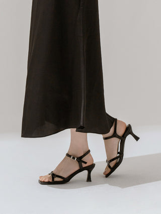 Solar Belt Strap Mid-heel Sandals 6cm