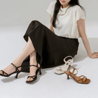 Solar Belt Strap Mid-heel Sandals 6cm