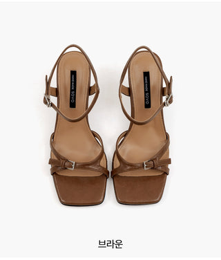 Solar Belt Strap Mid-heel Sandals 6cm