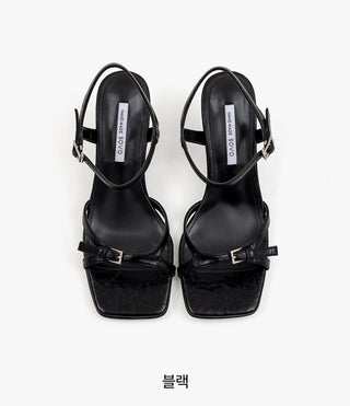 Solar Belt Strap Mid-heel Sandals 6cm