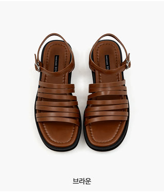 Altaz Platform Strap Flat Sandals 3cm