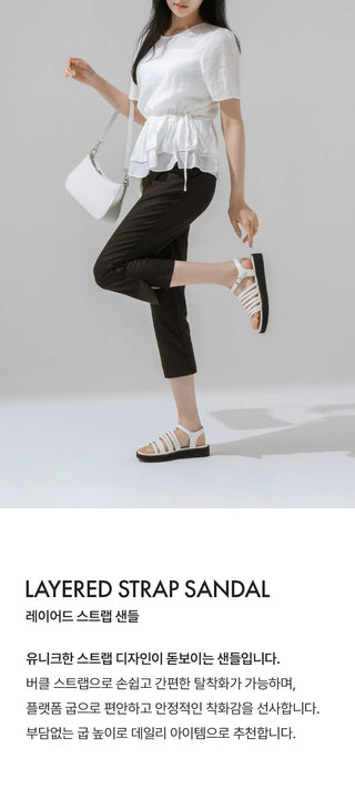 Altaz Platform Strap Flat Sandals 3cm