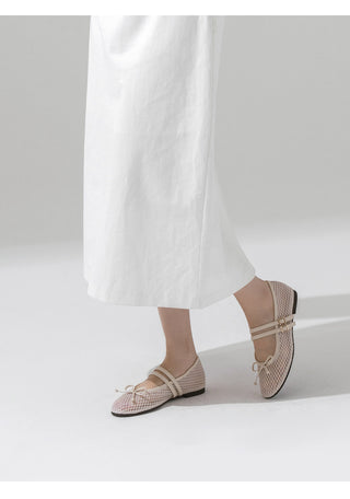 Coco Mesh Mary Jane Flat Shoes 1cm