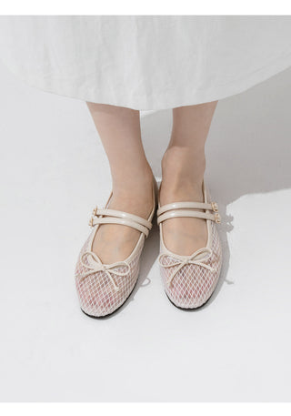 Coco Mesh Mary Jane Flat Shoes 1cm