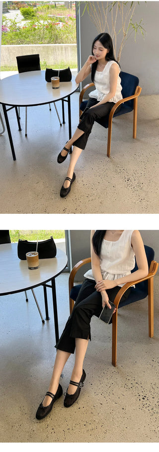 Coco Mesh Mary Jane Flat Shoes 1cm
