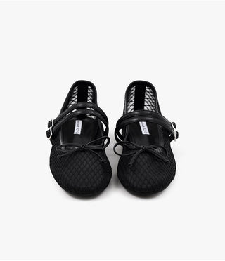 Coco Mesh Mary Jane Flat Shoes 1cm