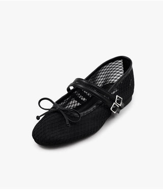 Coco Mesh Mary Jane Flat Shoes 1cm