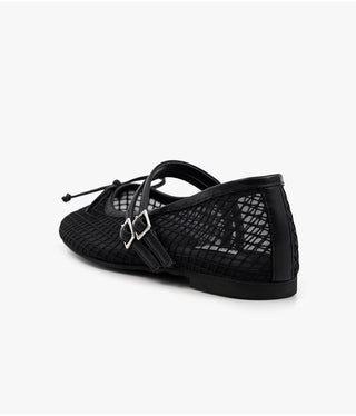 Coco Mesh Mary Jane Flat Shoes 1cm