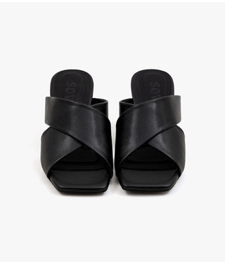 Mate Cowhide Strap Slipper Mules 6cm