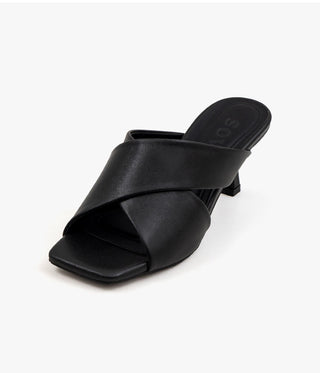 Mate Cowhide Strap Slipper Mules 6cm