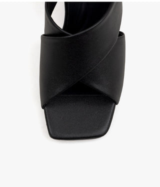 Mate Cowhide Strap Slipper Mules 6cm