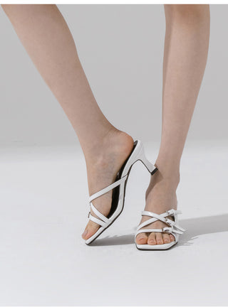 Creech Buckle Strap Slipper Mules 6cm