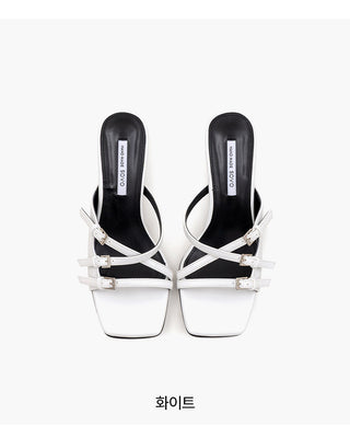 Creech Buckle Strap Slipper Mules 6cm