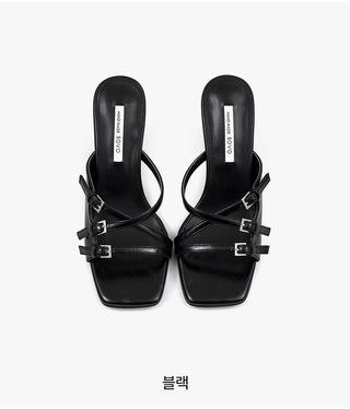 Creech Buckle Strap Slipper Mules 6cm
