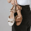 Gart Weaving Cowhide Strap Sandals 5cm